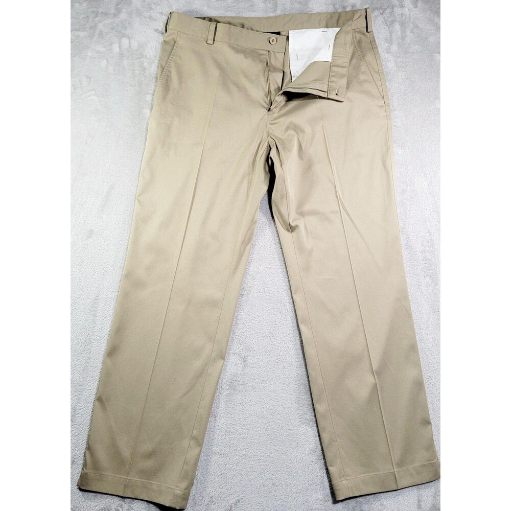 Nike Golf Dri-FIT Pants Mens 36x30 Beige Microfiber Stretch Chino Flat Front